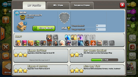 JUAL CHAR COC TH 8 LEVEL 80