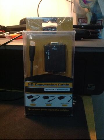 Conversion cable / Konverter kabel Micro HDMI to VGA + Audio output