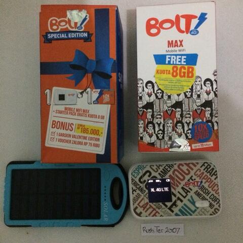 Modem BOLT MAX 4G Unlocked sepaket powerbank solar charger murah