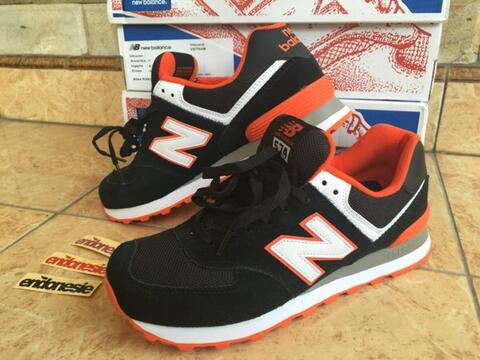 new balance 574 black orange