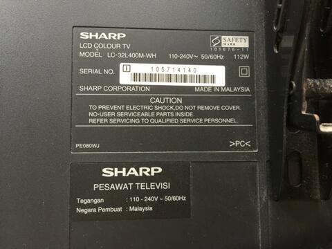 TV LCD Sharp Aquos 32inch frame putih