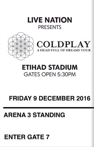 KONSER Coldplay Melbourne Dec 9 2016