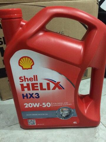 Oli Shell Helix HX3 20w/50 ukuran 4 liter