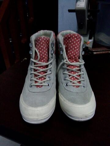 Sepatu Converse Boots Pink Polkadot Original