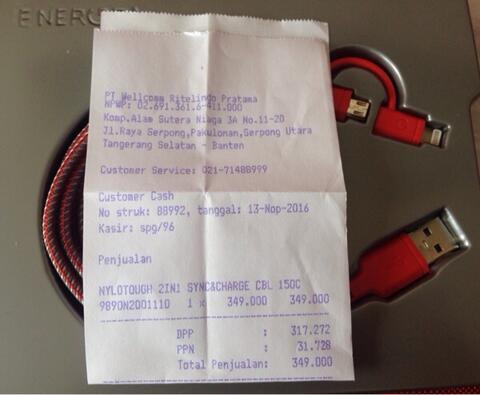 kabel charger ( ENERGEA ) iphone 5,5s,6,6s,7 / android