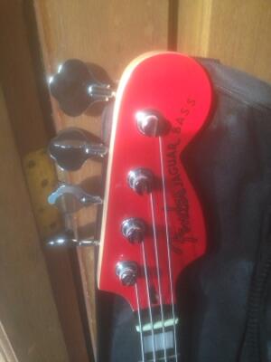 fender jaguar bass red