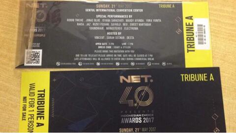 2 Tiket HUT NET. 4.0 Indonesian Choice Award 2017