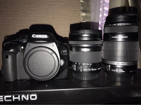 Canon 550 D wit - EFS 10-18 and EFS 55-250