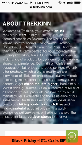 Beli di Trekkinn bt Keperluan Outdoor Alat Gunung/hiking/mountain store