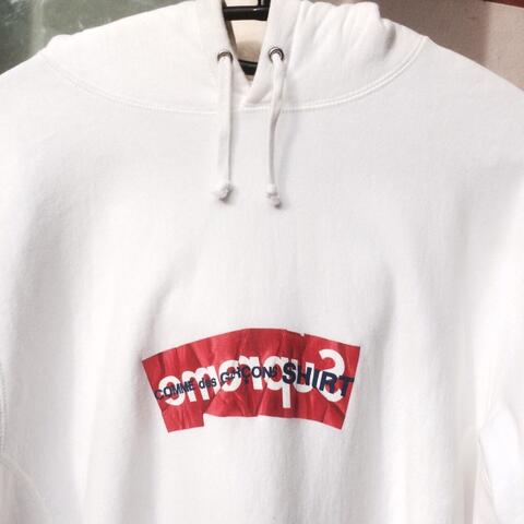 supreme cdg white hoodie