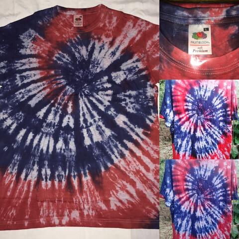 Terjual baju kaos  tshirt tie dye tag fruit of the loom 