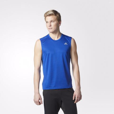 Adidas Men Response Running Sleeveless Tee Blue Original