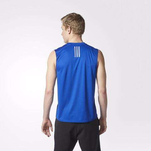 Adidas Men Response Running Sleeveless Tee Blue Original
