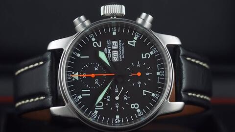 FORTIS FLIEGER PROFESSIONAL AUTOMATIC CHRONOGRAPH DAY DATE 41MM not Tag Heuer