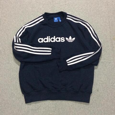 Crewneck Sweater Adidas Lineae Navy Size M dan L