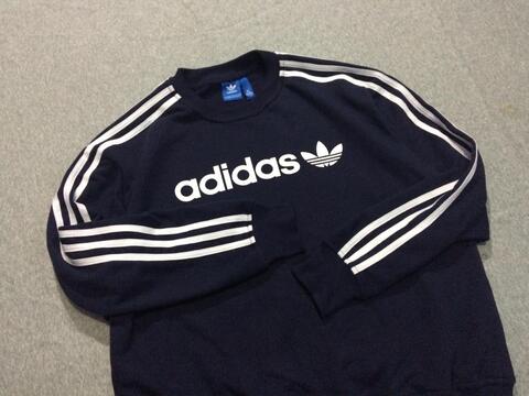 Crewneck Sweater Adidas Lineae Navy Size M dan L