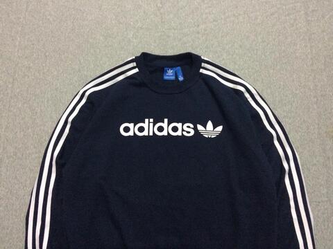 Crewneck Sweater Adidas Lineae Navy Size M dan L