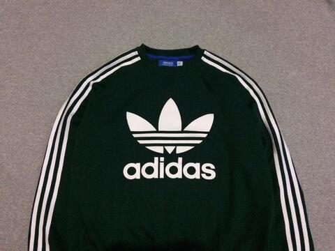 Crewneck Sweater Adidas Logo Green Army Size M dan L