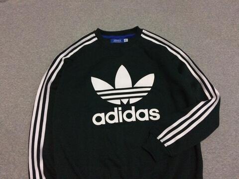 Crewneck Sweater Adidas Logo Green Army Size M dan L