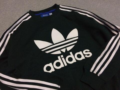 Crewneck Sweater Adidas Logo Green Army Size M dan L