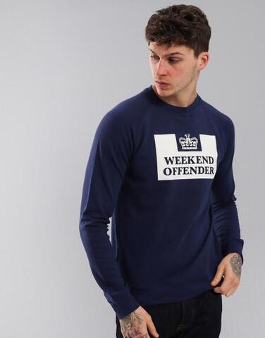 Crewneck Sweater Weekend Offender Navy Size M dan L