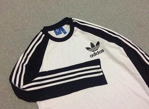 Longsleeve Adidas Putih Hitam Size M dan L