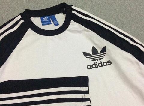 Longsleeve Adidas Putih Hitam Size M dan L