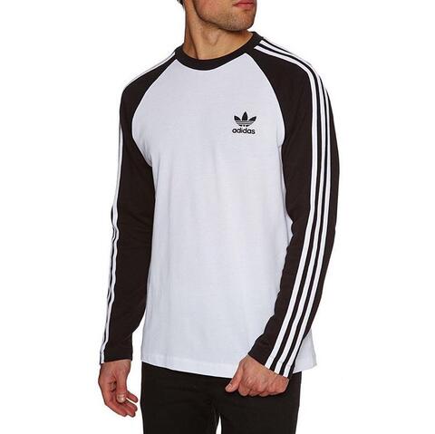 Longsleeve Adidas Putih Hitam Size M dan L