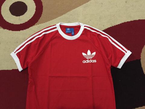 KAOS ADIDAS MERAH BEST SELLER SIZE M DAN L