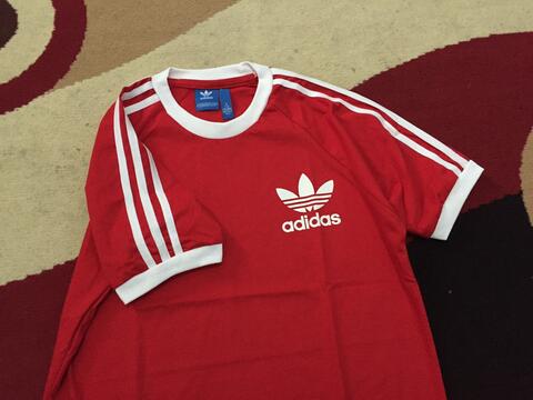 KAOS ADIDAS MERAH BEST SELLER SIZE M DAN L