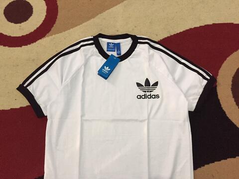 Kaos Adidas Retro CLFN White Size M dan L