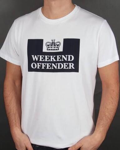 Kaos Weekend Offender Prison Putih Size M dan L