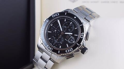 TAG HEUER AQUARACER 500M CHRONOGRAPH AUTOMATIC CERAMIC BEZEL STEEL 43MM