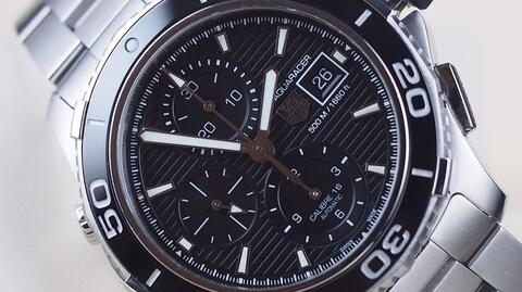 TAG HEUER AQUARACER 500M CHRONOGRAPH AUTOMATIC CERAMIC BEZEL STEEL 43MM