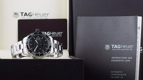 TAG HEUER AQUARACER 500M CHRONOGRAPH AUTOMATIC CERAMIC BEZEL STEEL 43MM