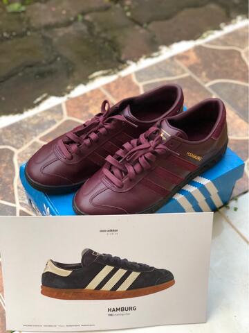 adidas hamburg maroon leather