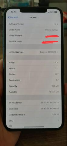 iPhone XS Max 256gb space gray (hitam) lengkap mulus