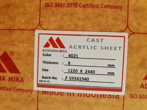 Toko Akrilik Doff / Putih Solid 8mm 122x244cm Tangerang Gading Serpong