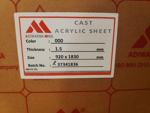 Joeragan Akrilik Mika Gading serpong Akrilik Bening 1,5mm 92x183