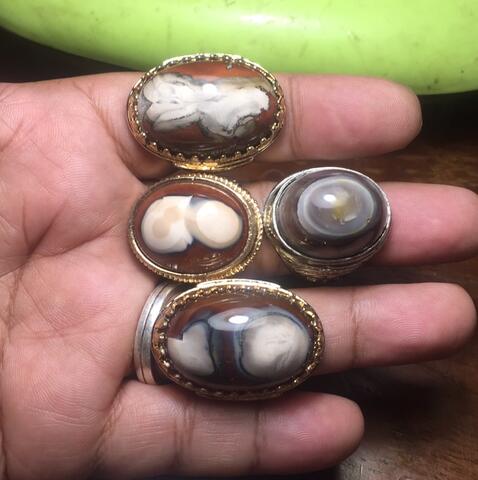borongan akik 4biji motif unik
