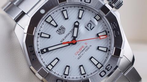 TAG HEUER AQUARACER 300M AUTOMATIC CALIBRE 5 WHITE DIAL 43MM
