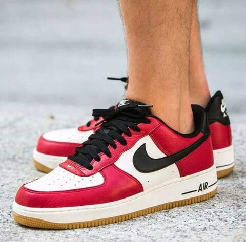 air force 1 low red black white