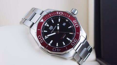 tag heuer aquaracer red blue bezel