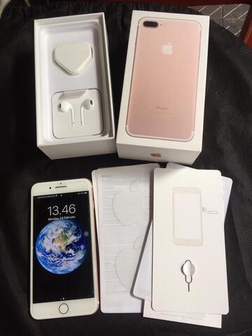 iPhone 7 Plus 128GB Rose Gold Ex Internasional ZP/A Internasional Fullset Mulus
