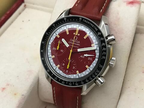 ORIGINAL OMEGA SPEEDMASTER RED SCHUMACHER AUTOMATIC CHRONOGRAPH 39MM
