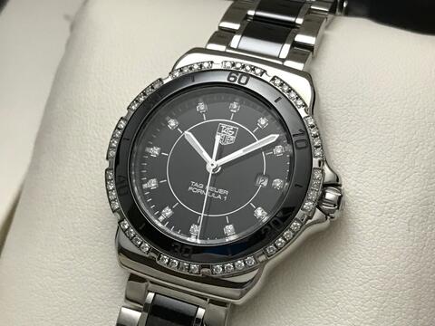 ORIGINAL TAG HEUER LADIES F1 QUARTZ BLACK CERAMIC DIAMONDS 32MM
