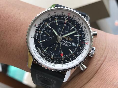 ORIGINAL BREITLING NAVITIMER WORLD AUTOMATIC CHRONOGRAPH GMT 46MM