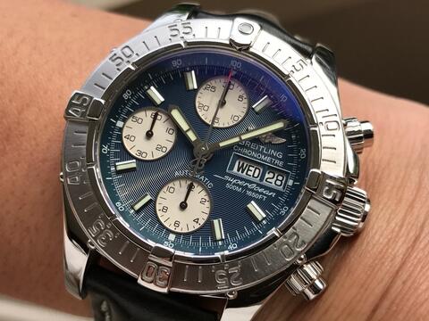 ORIGINAL BREITLING SUPEROCEAN AUTOMATIC CHRONOGRAPH DAY DATE 42MM