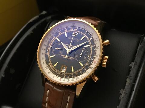 ORIGINAL BREITLING NAVITIMER MONTBRILLIANT EDT CHRONOGRAPH 18KRG 44MM