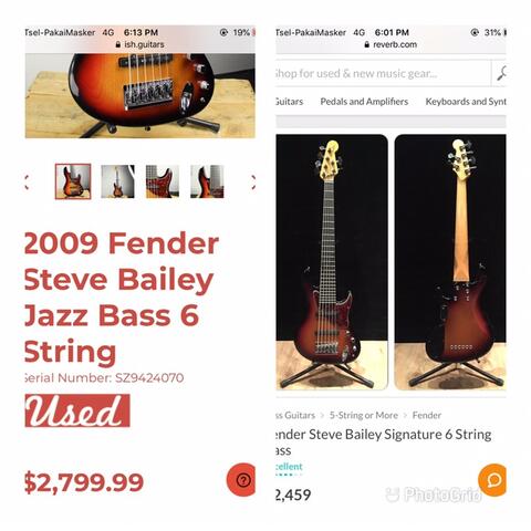 Fender Jazz Bass US Steve Bailey Signature Edition Senar 6 String No Precision Gibson